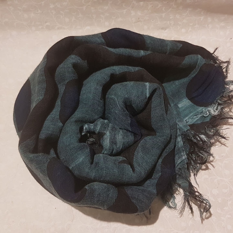 Foulard sciarpa Bamboo Escher Verde Petrolio 13