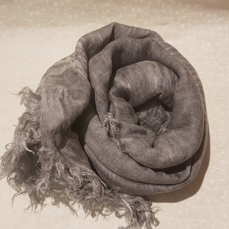 Foulard sciarpa Bamboo tinta unita Grigio chiaro