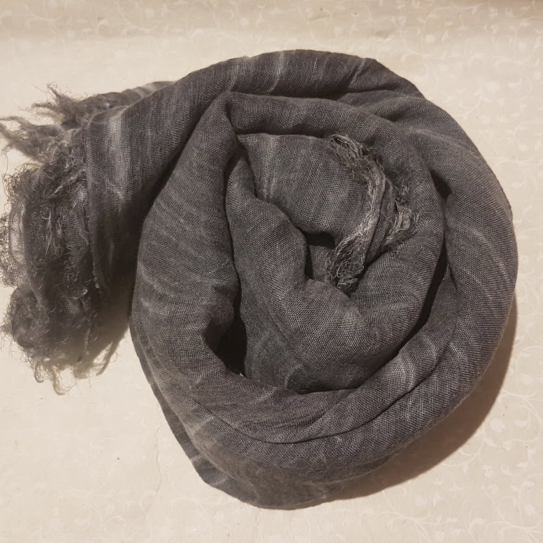 Foulard sciarpa Bamboo tinta unita Grigio scuro