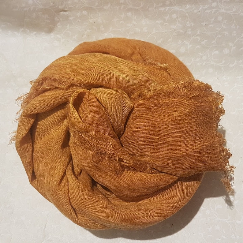 Foulard sciarpa Bamboo tinta unita Ocra