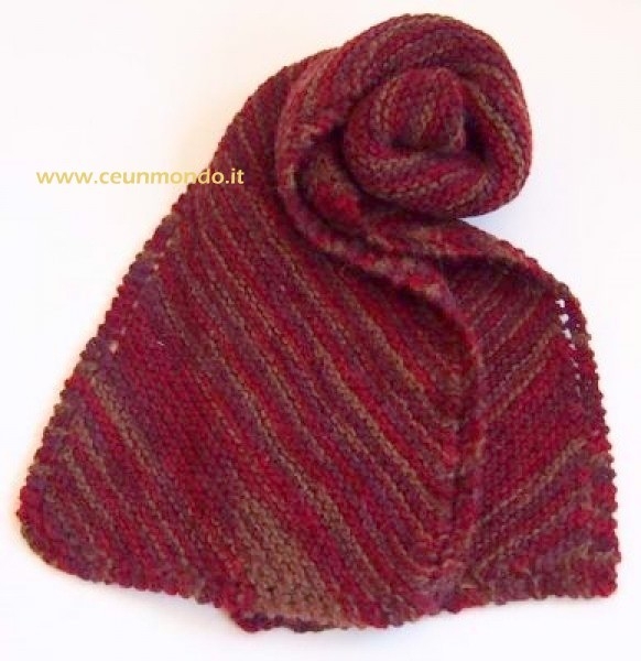 Sciarpa in Lana di alpaca Mishqui Rosso porpora multicolore