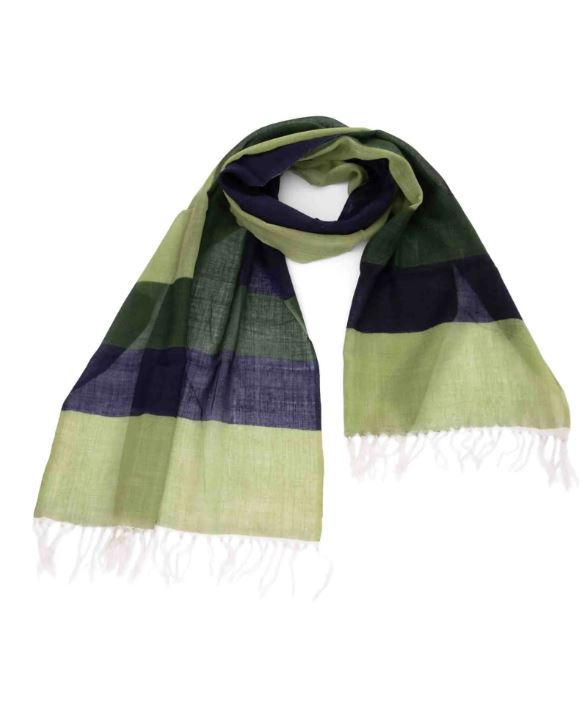 Sciarpa in lana pettinata verde blu