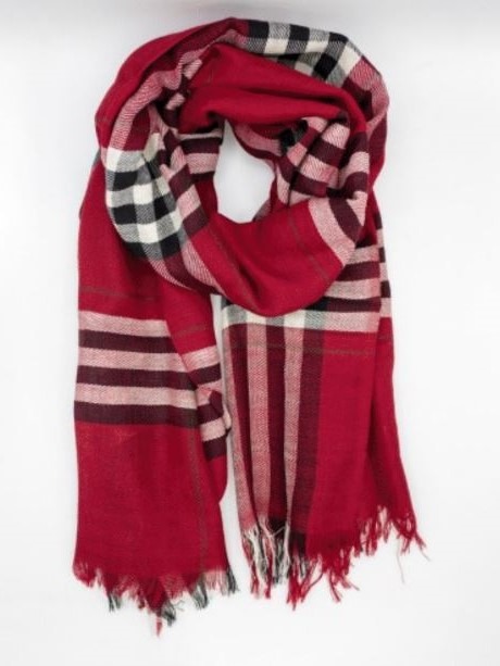 Sciarpa in lana scozzese bordeaux Masha