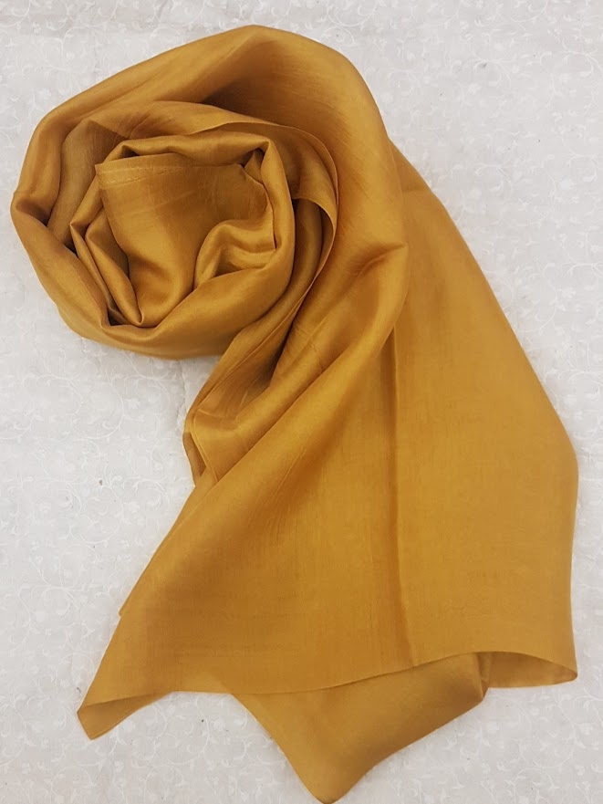 Sciarpa in seta pura THAN - Giallo ocra
