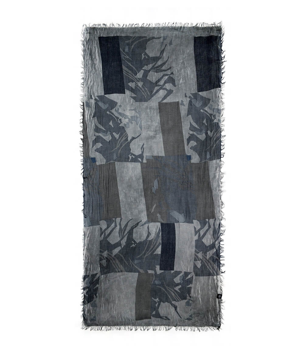 Foulard sciarpa Bamboo Klee Grigio aperta