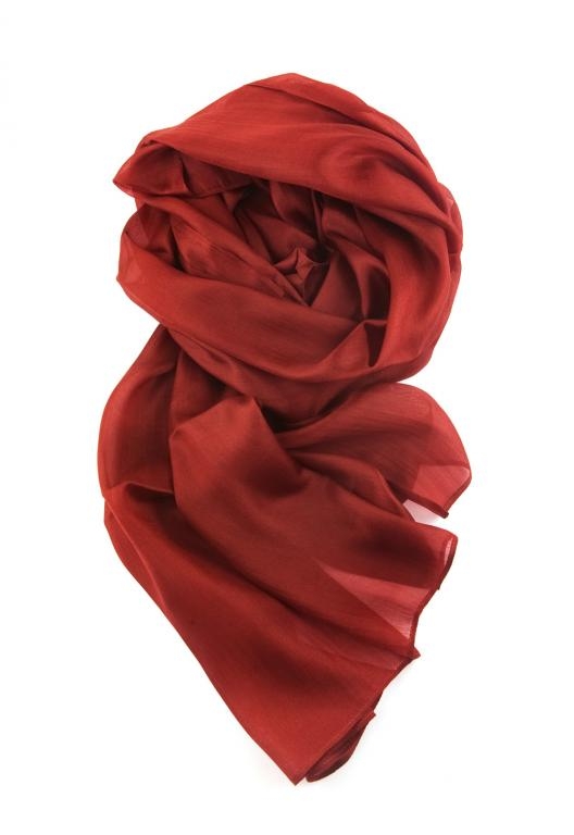 Sciarpa in seta pura THAN - Rosso marsala