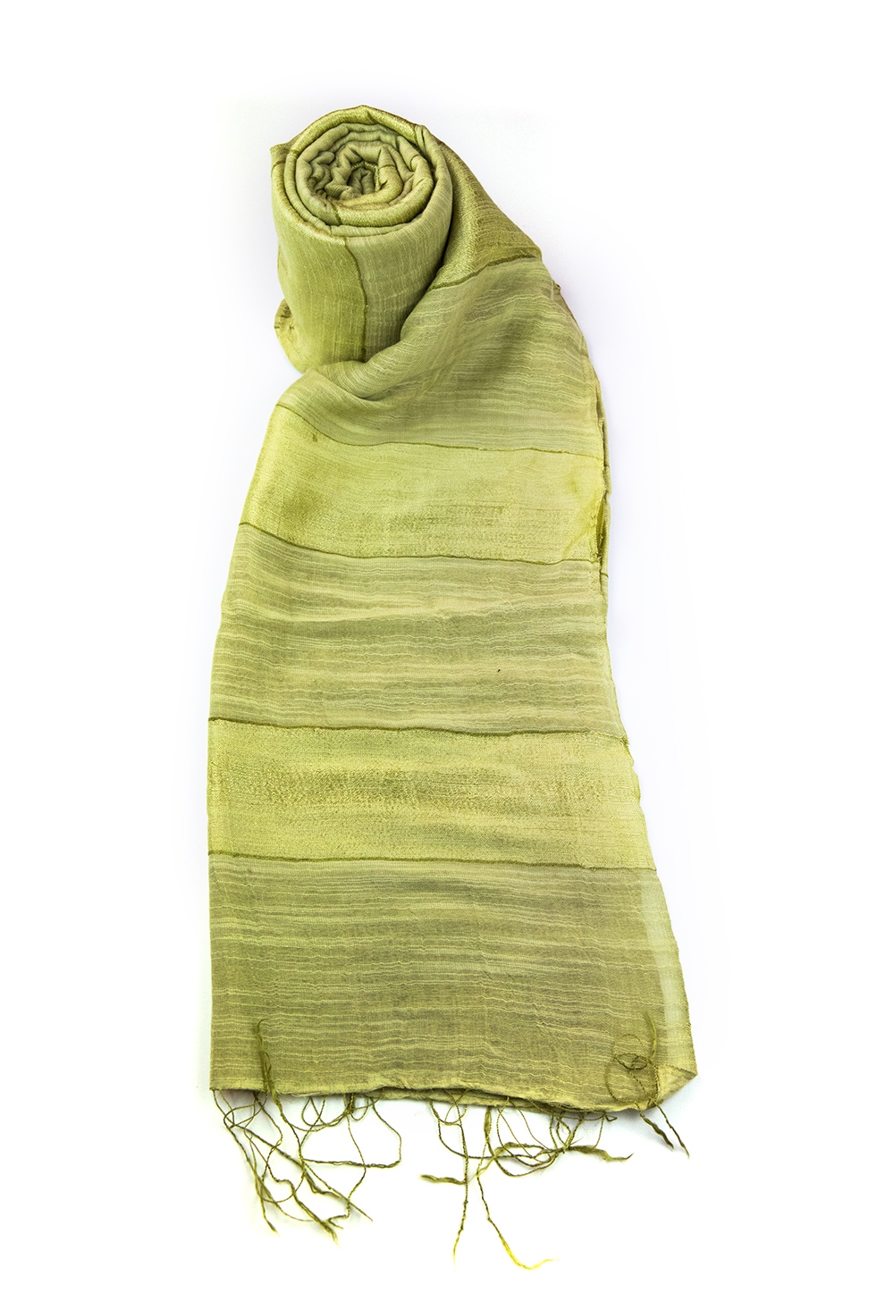 Sciarpa 50% seta 50% cotone Tinta Unita righe Light Green