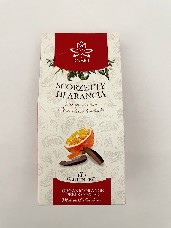 Scorze di arancia ricoperte con cioccolato fondente