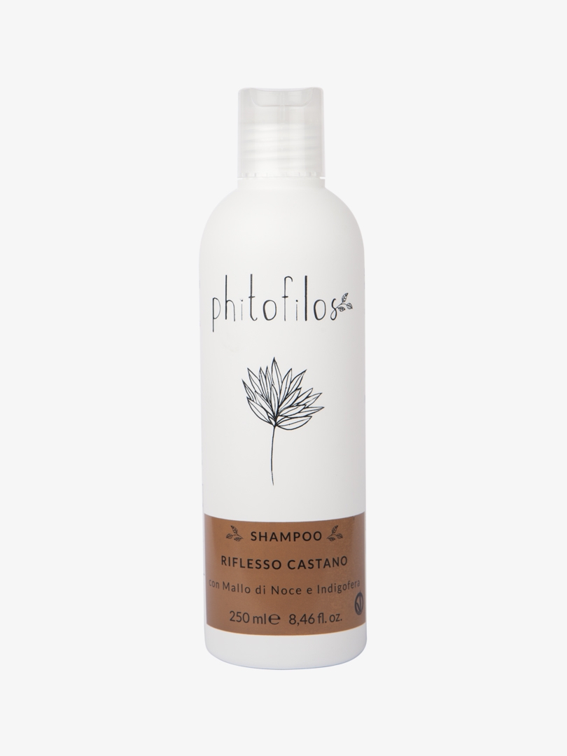 Shampoo riflesso CASTANO con mallo e indigofera - PHITOFILOS - 250 ml