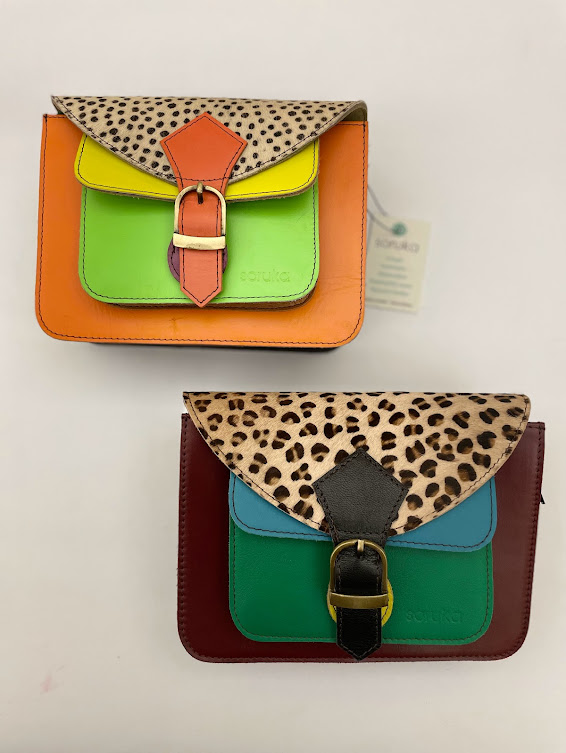 Soruka borsa tracolla Pocket in pelle riciclata multicolore