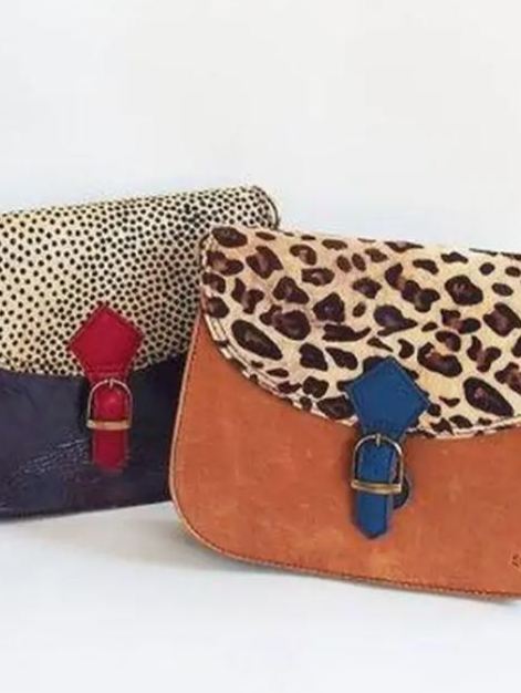 Soruka Borsa tracolla Carry BIG in pelle riciclata stampa pelo 