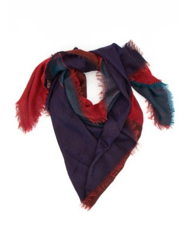 Stola in lana a doppio strato accoppiato Rosso Blu TRAME