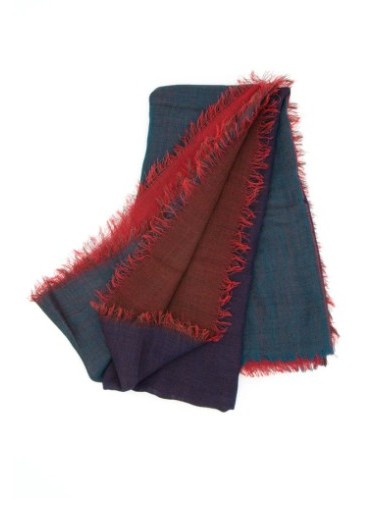 Stola in lana a doppio strato accoppiato Rosso Blu TRAME