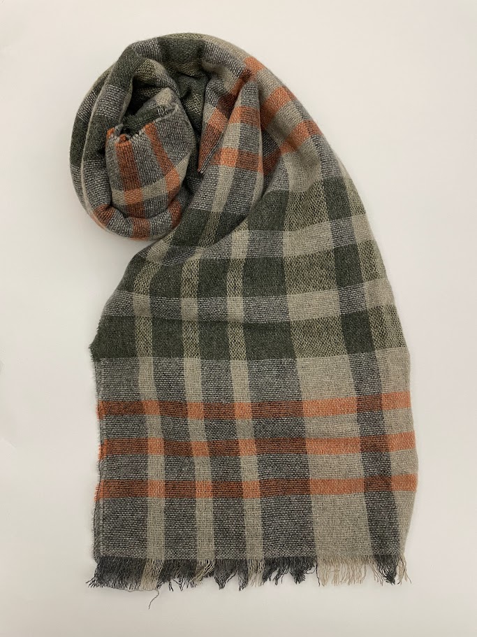 Stola in cashmere rigenerato Calimala arancione