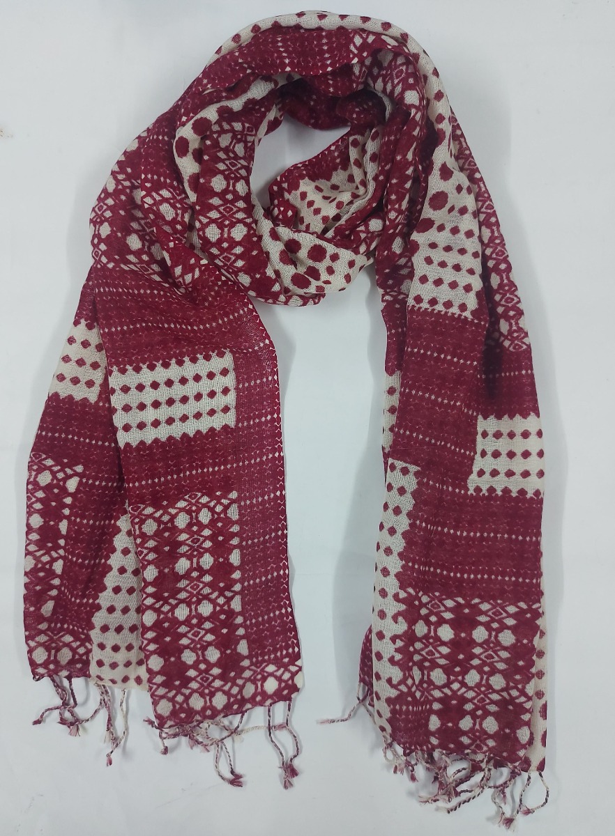 Stola in lana Bordeaux fantasia pois Greta On Earth