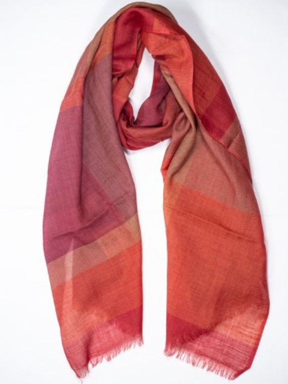 Stola in lana Rosso mattone arancio Pothos On Earth