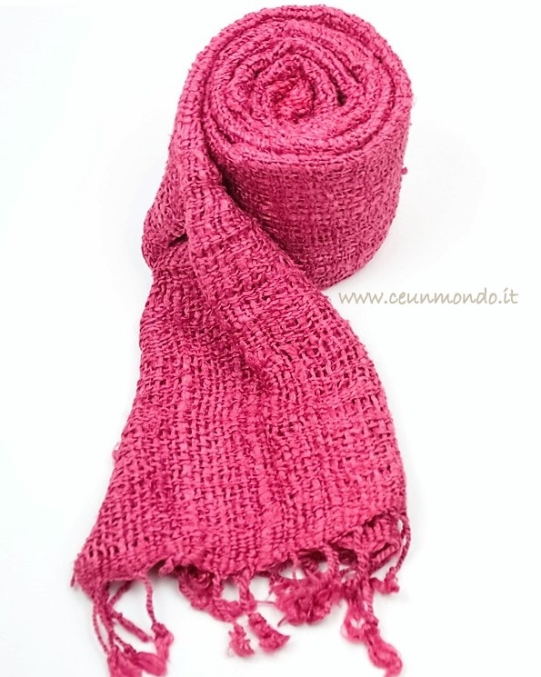 Stola in seta grezza LIUKE - rose violet