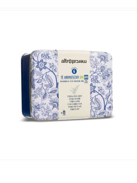 Scatola regalo in latta con Tè aromatizzati India Bio - Altromercato