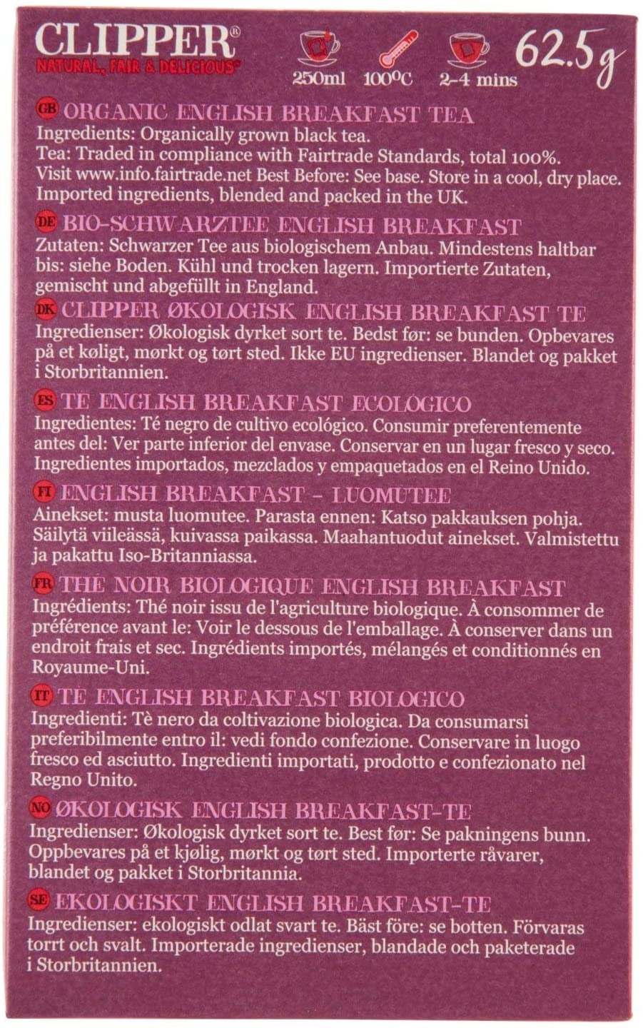Tè English Breakfast 20 filtri CLIPPER