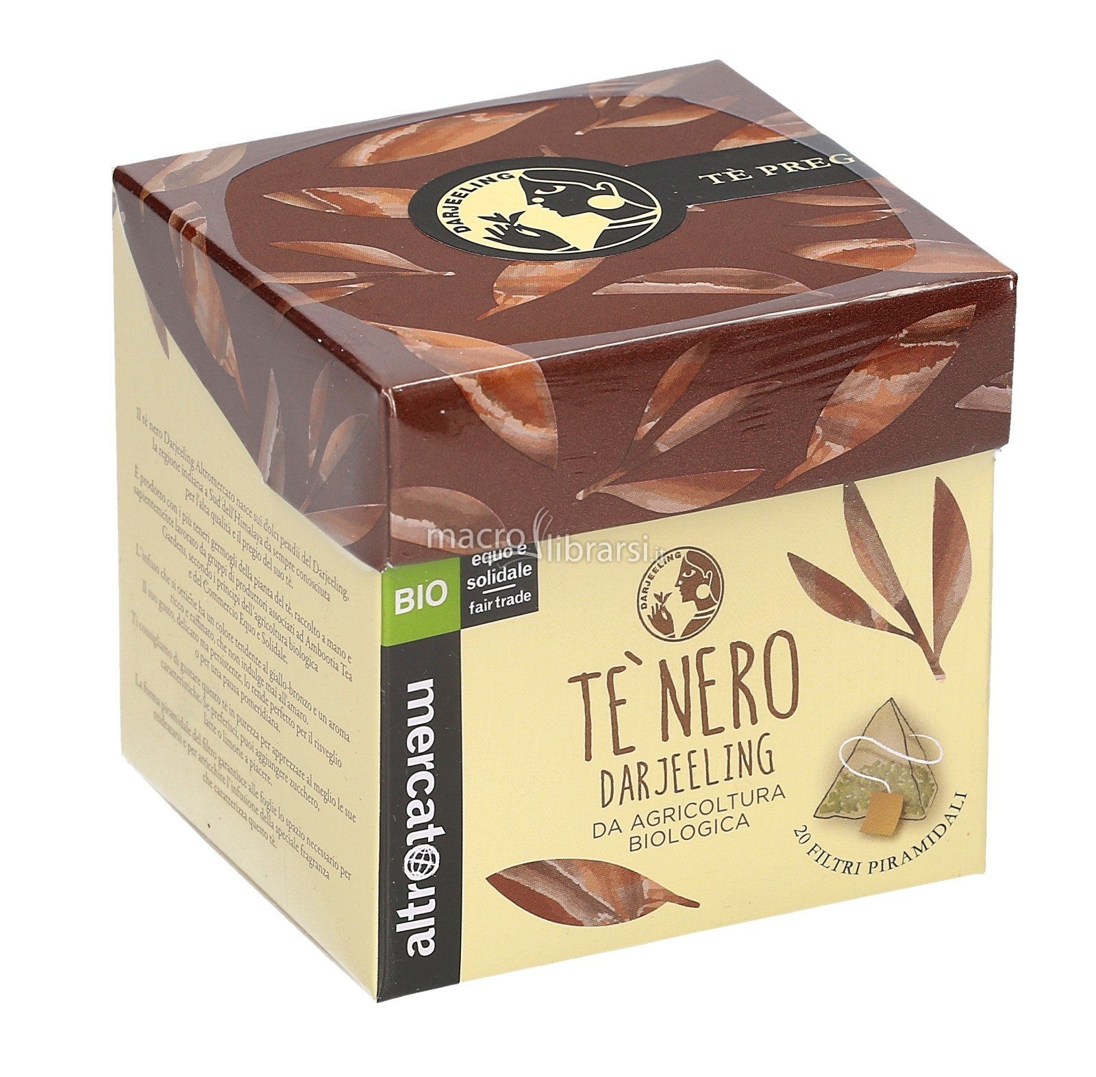 Tè nero Darjeeling foglie in filtri triangolari Bio - Altromercato