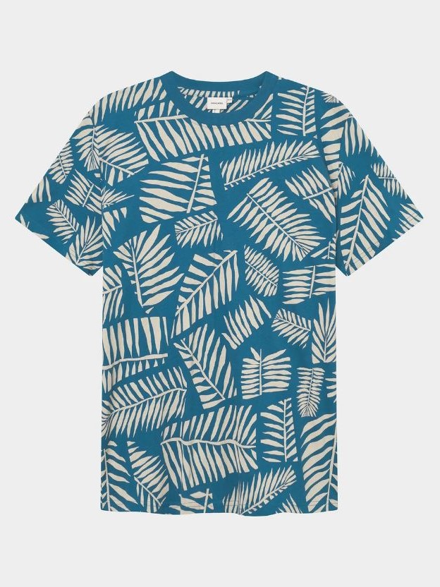 T-shirt cotone organico Cut Leaf blu uomo Dedicated