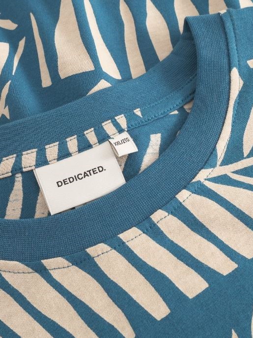 T-shirt cotone organico Cut Leaf blu uomo Dedicated