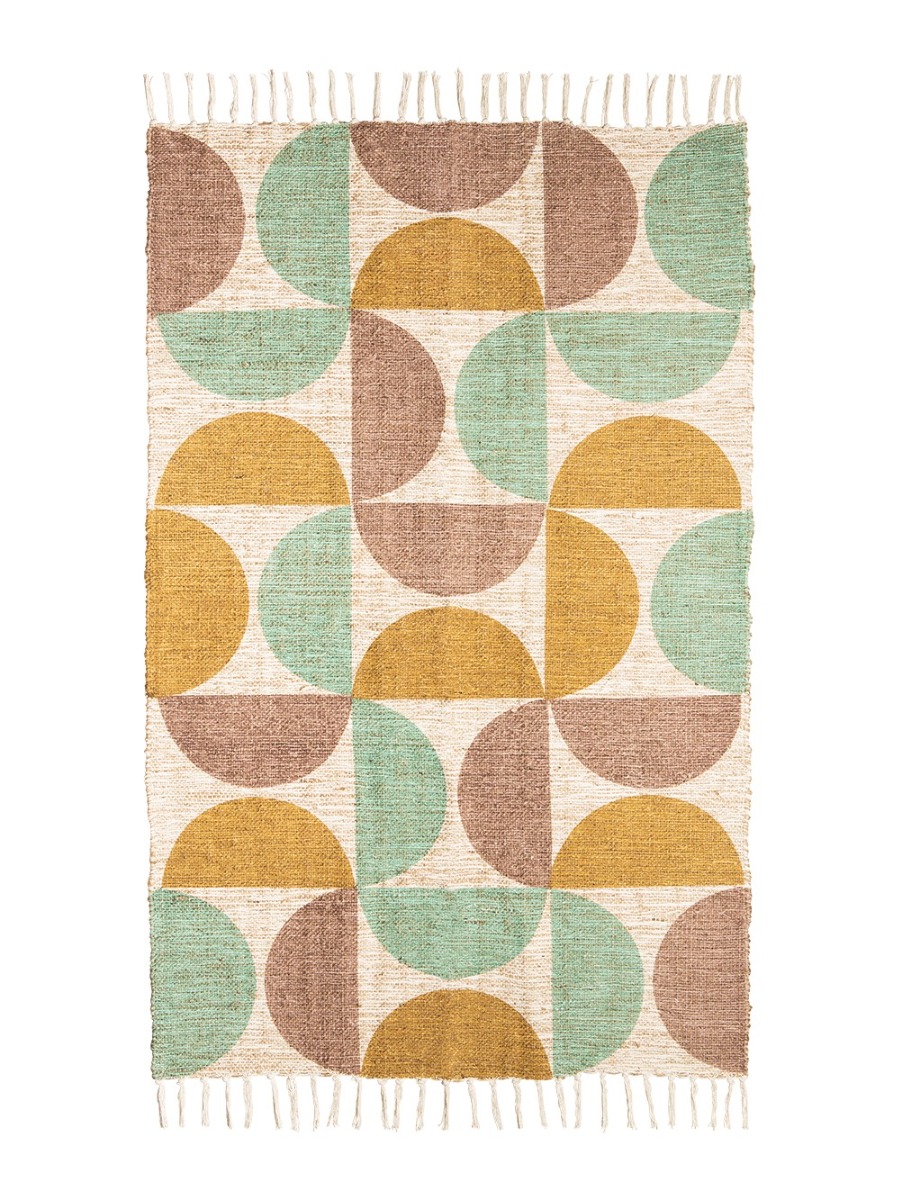 Tappeto in cotone e juta RETRO Beige ocra