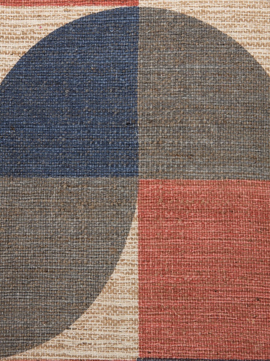 Tappeto moderno RETRO  Blu grigio rosso