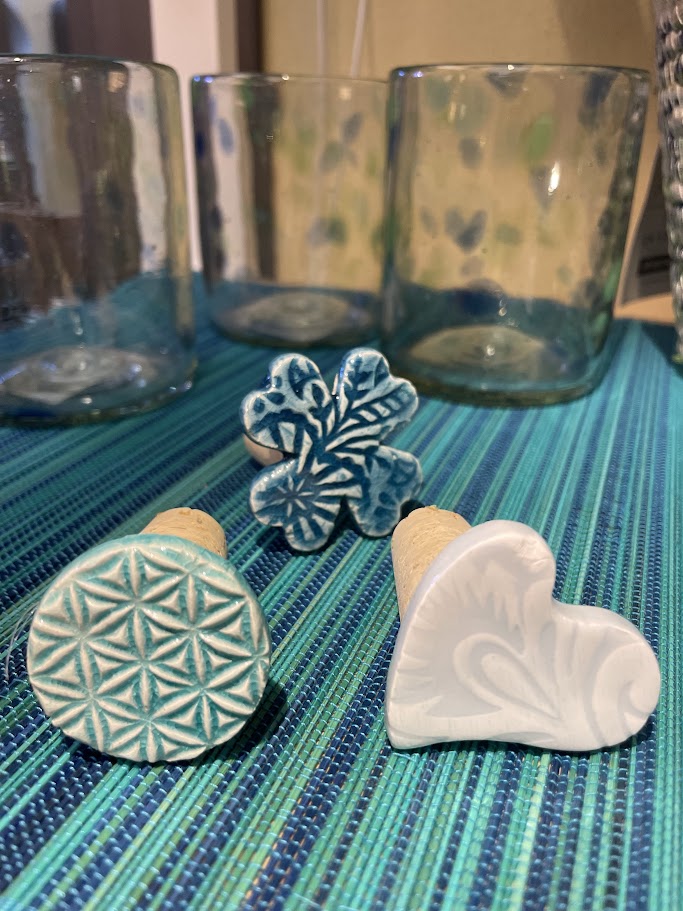 Tappo in sughero e ceramica Fiore o Cuore Texture