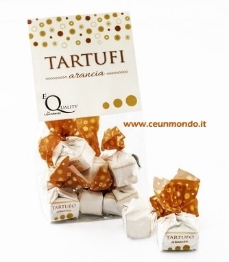 Tarfufi di cioccolato fondente e scorza d'arancia