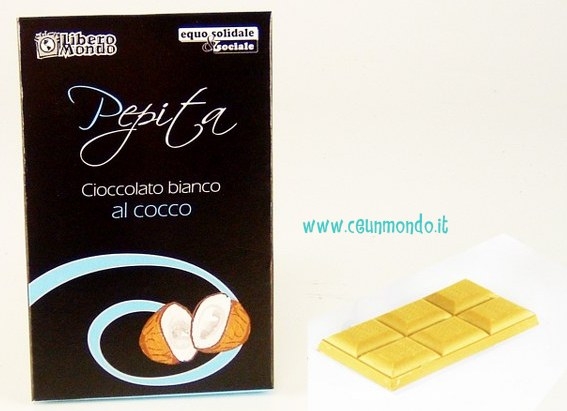 Tavoletta di cioccolato bianco al cocco