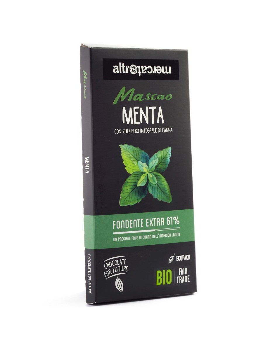Cioccolato fondente extra con menta Bio - Mascao 100gr