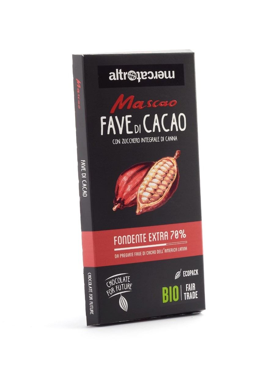 Tavoletta del miglior cioccolato fondente Mascao fave
