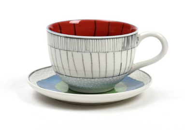 Tazza con piattino in ceramica GRAPHIC HOLIDAY