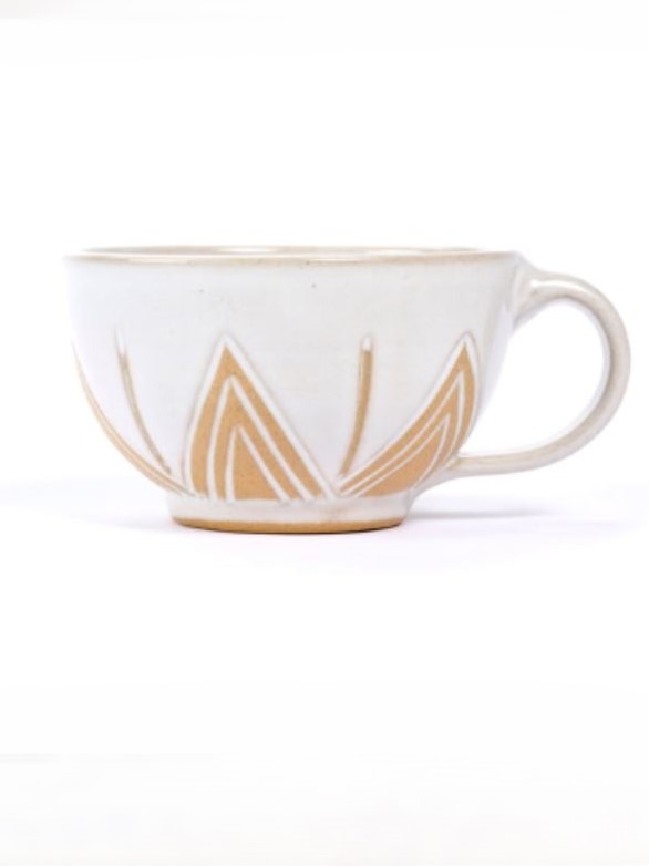 Tazza da tè cappuccino Himalaya bianca