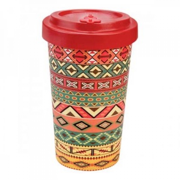 Eco Tazza in fibra di bamboo con coperchio AZTEC