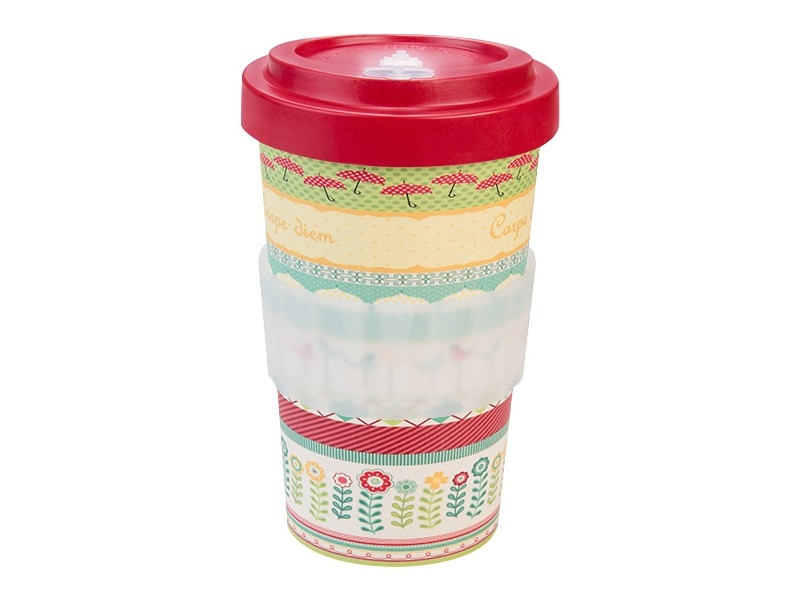 Eco Tazza in fibra di bamboo con coperchio CARPE DIEM
