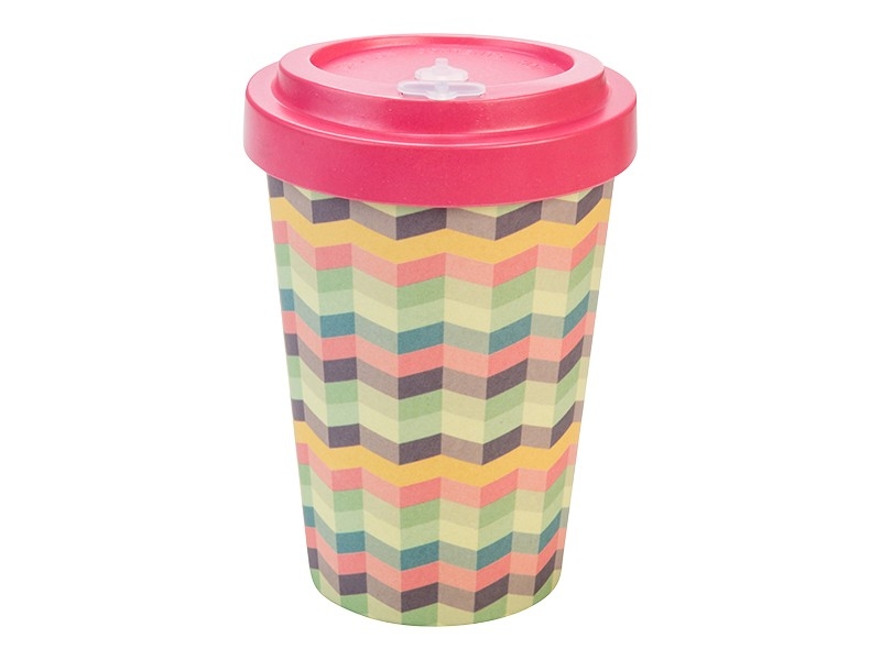 Eco Tazza in fibra di bamboo con coperchio ZIG ZAG