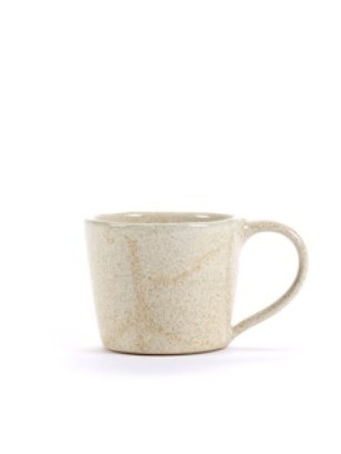 Tazza mug in gres bianca OAT, produzione equo solidale