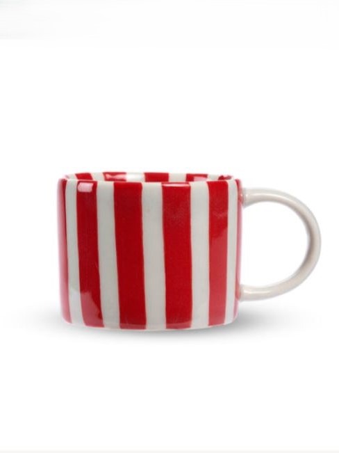 Tazza mug piccola in ceramica RIGHE ROSSE