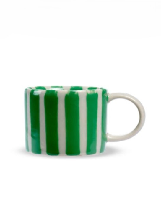 Tazza mug piccola in ceramica RIGHE VERDI