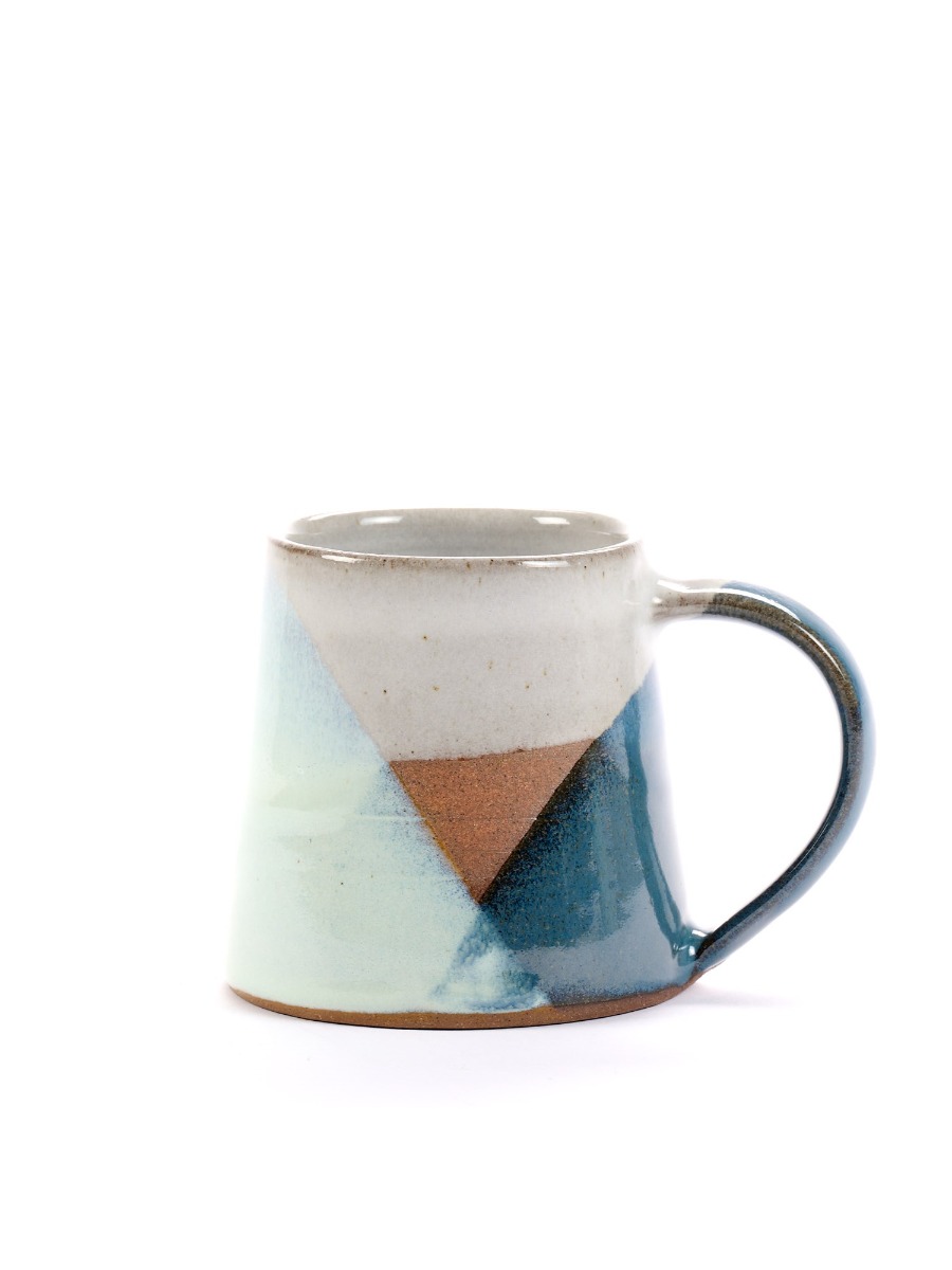 Tazza mug Voile blu in gres dal Nepal.