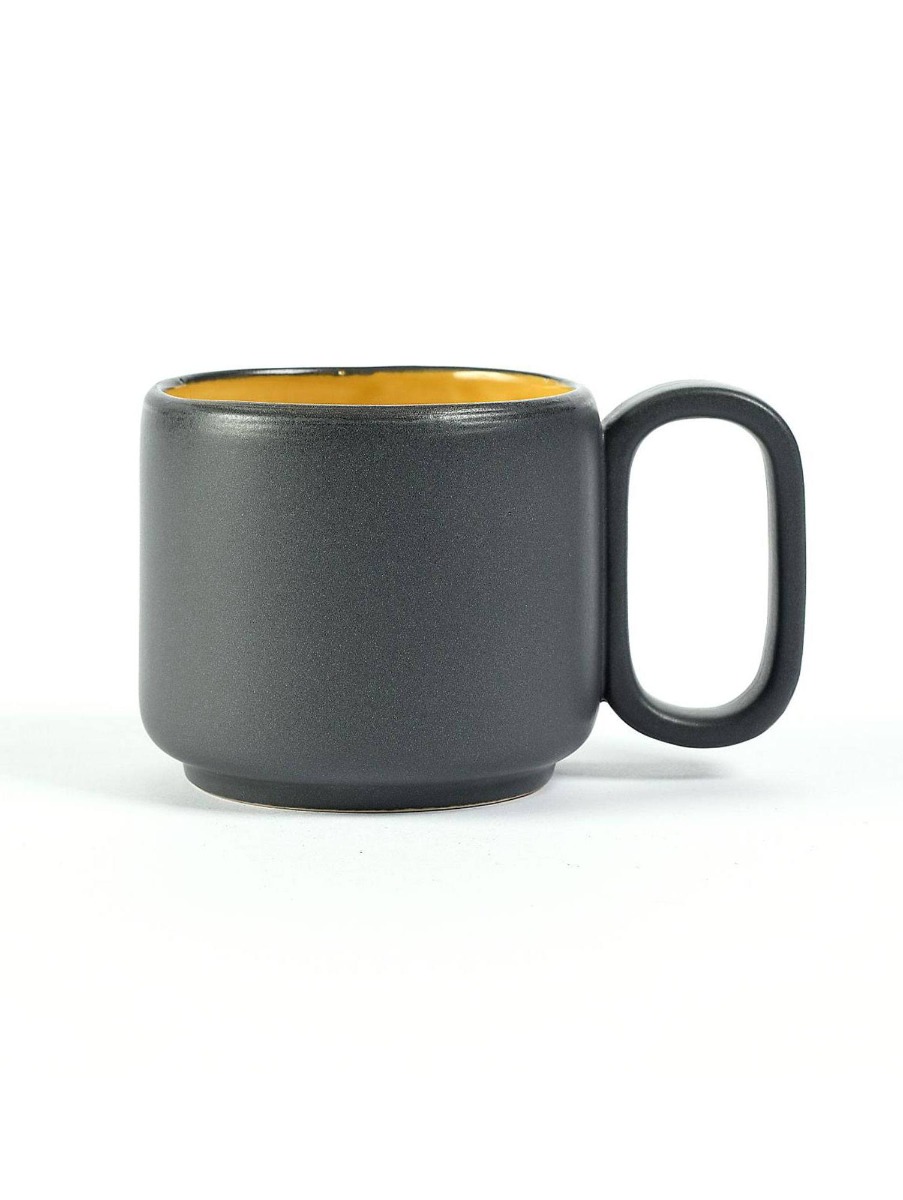 Tazza design piccola Modern Charcoal giallo