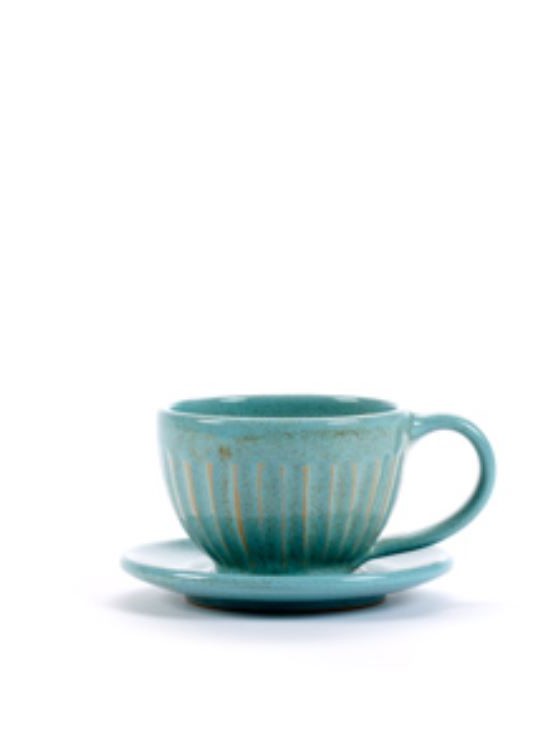 Tazzina caffè con piattino in ceramica AQUA thimi