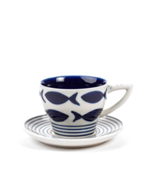 Tazzina da caffè con piattino SEA BLU in ceramica