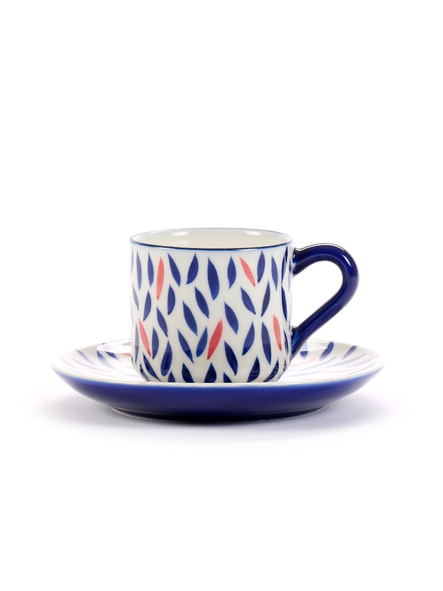 Tazzina da caffè con piattino in ceramica Petali