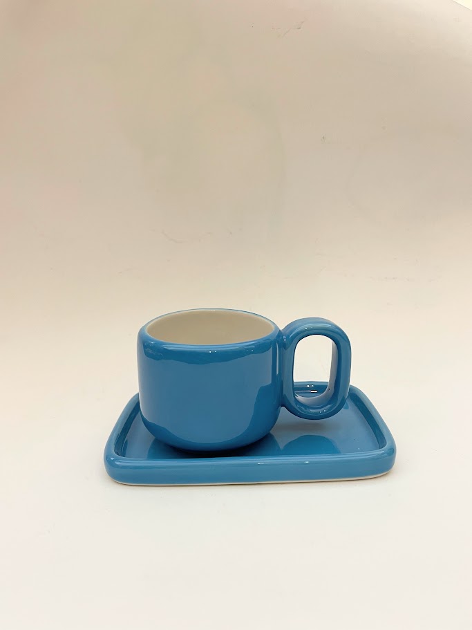 Tazzina da caffè in ceramica Modern Azzurra