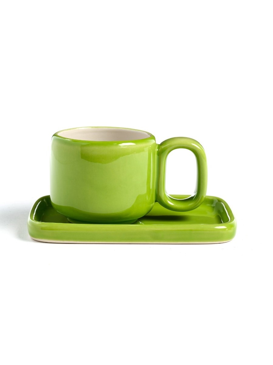 Tazzina da caffè in ceramica Modern Verde acido