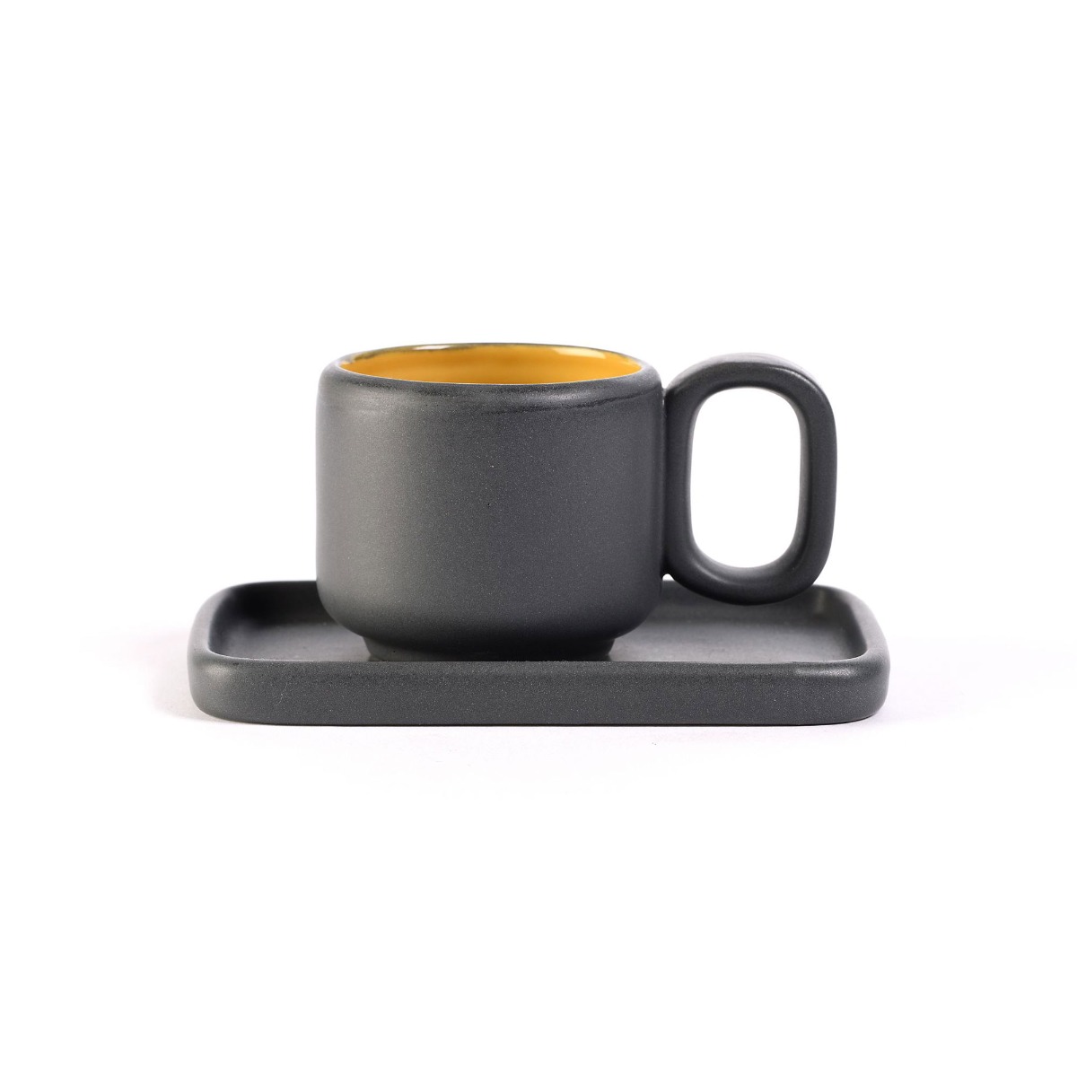 Tazzina da caffè con piattino dal design minimale in grigio Modern Gray
