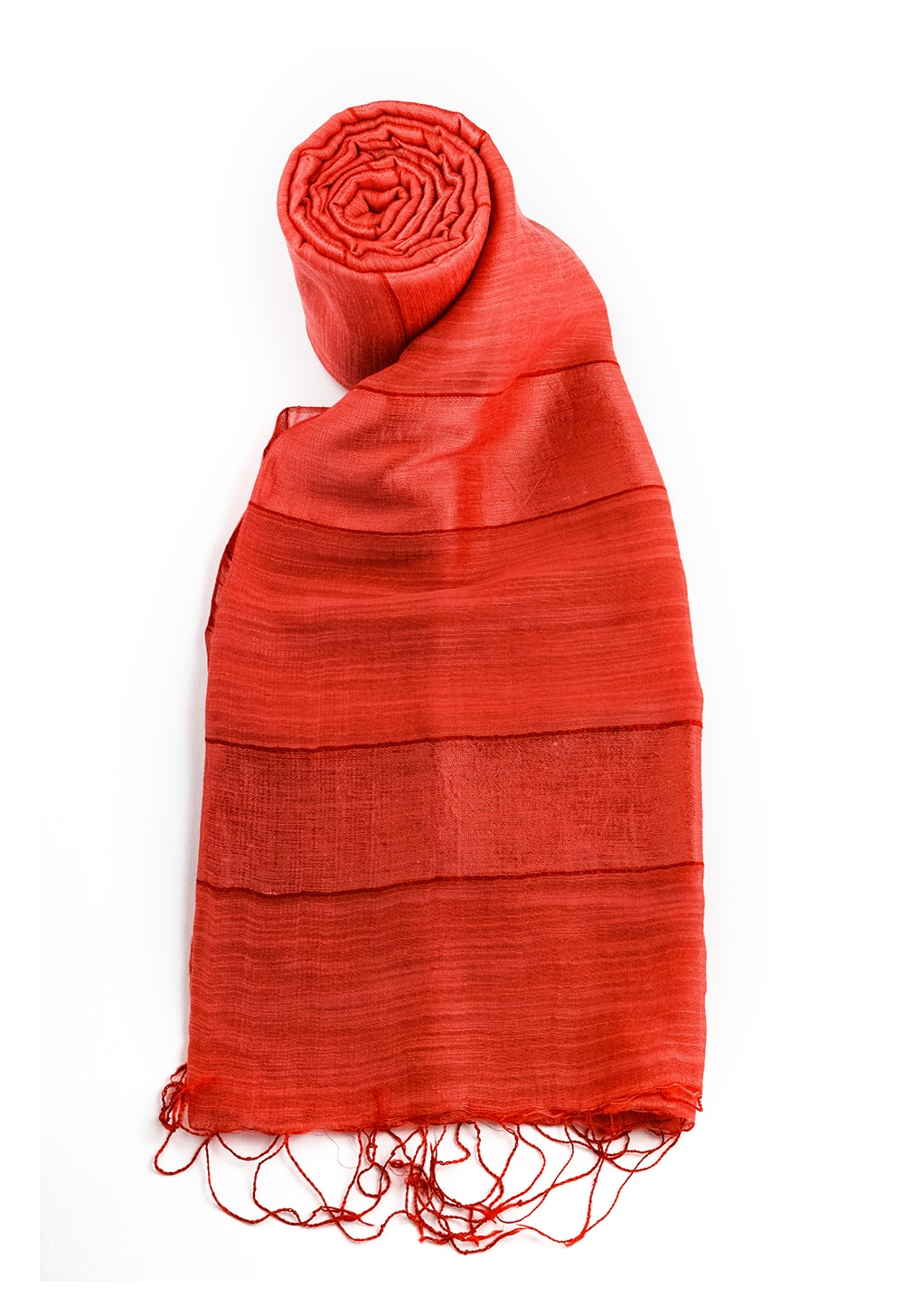 Sciarpa 50% seta 50% cotone Tinta Unita righe Grenadine